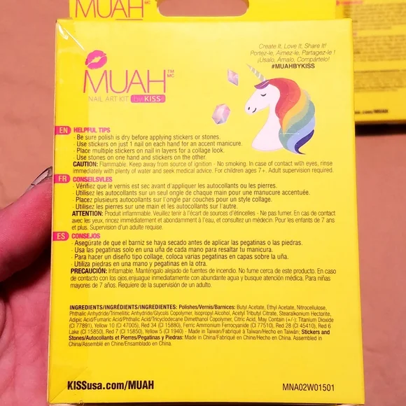 NWT MUAH What's Trending Nail Art Kit by Kiss RAINBOW UNICORN Set! - Picture 8 of 16